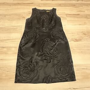 Virgo II Women's Dress size Medium Black Floral‎ Poly Blend
